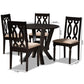 Anise Modern and Contemporary Sand Fabric Upholstered and Dark Brown Finished Wood 5-Piece Dining Set FredCo