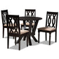 Anise Modern and Contemporary Sand Fabric Upholstered and Dark Brown Finished Wood 5-Piece Dining Set FredCo