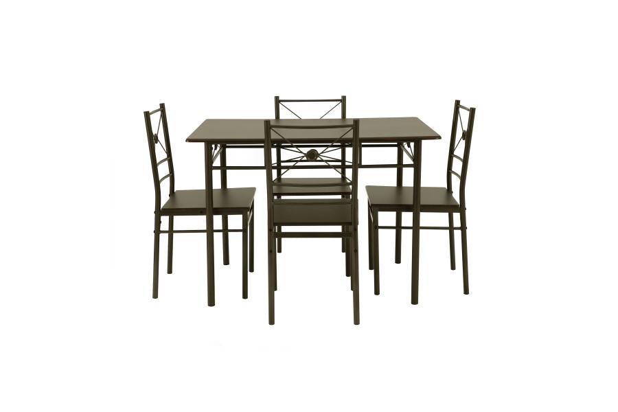 Anna 5-piece Rectangular Dining Set Dark Bronze 100033 Coaster FredCo