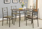 Anna 5-piece Rectangular Dining Set Dark Bronze 100033 Coaster FredCo