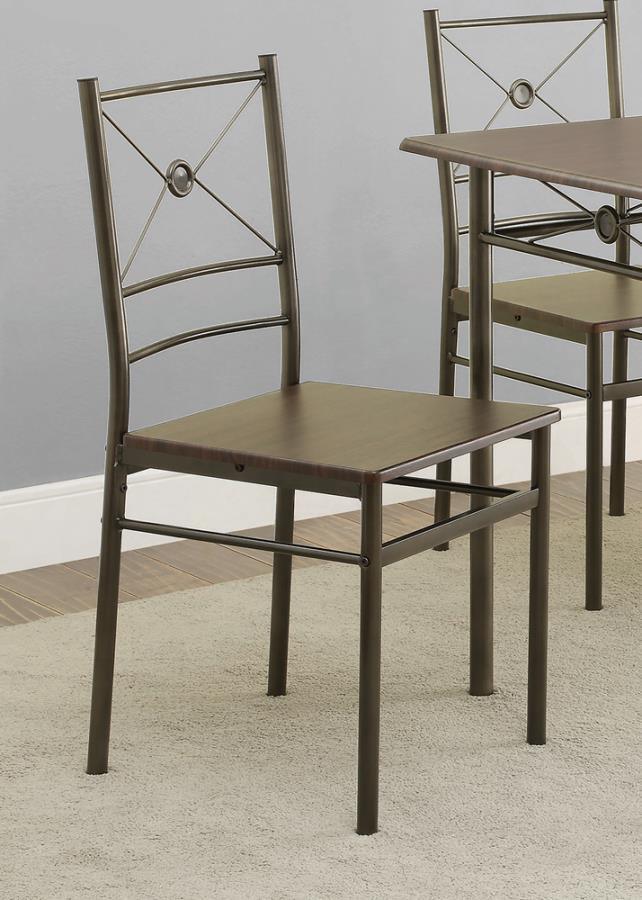 Anna 5-piece Rectangular Dining Set Dark Bronze 100033 Coaster FredCo