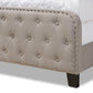 Annalisa Modern Transitional Grey Fabric Upholstered Button Tufted Queen Size Panel Bed FredCo