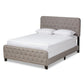 Annalisa Modern Transitional Grey Fabric Upholstered Button Tufted Queen Size Panel Bed FredCo
