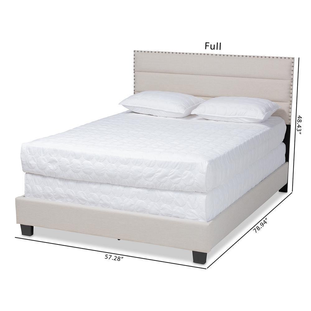 Ansa Modern and Contemporary Beige Fabric Upholstered Full Size Bed FredCo