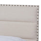 Ansa Modern and Contemporary Beige Fabric Upholstered King Size Bed FredCo