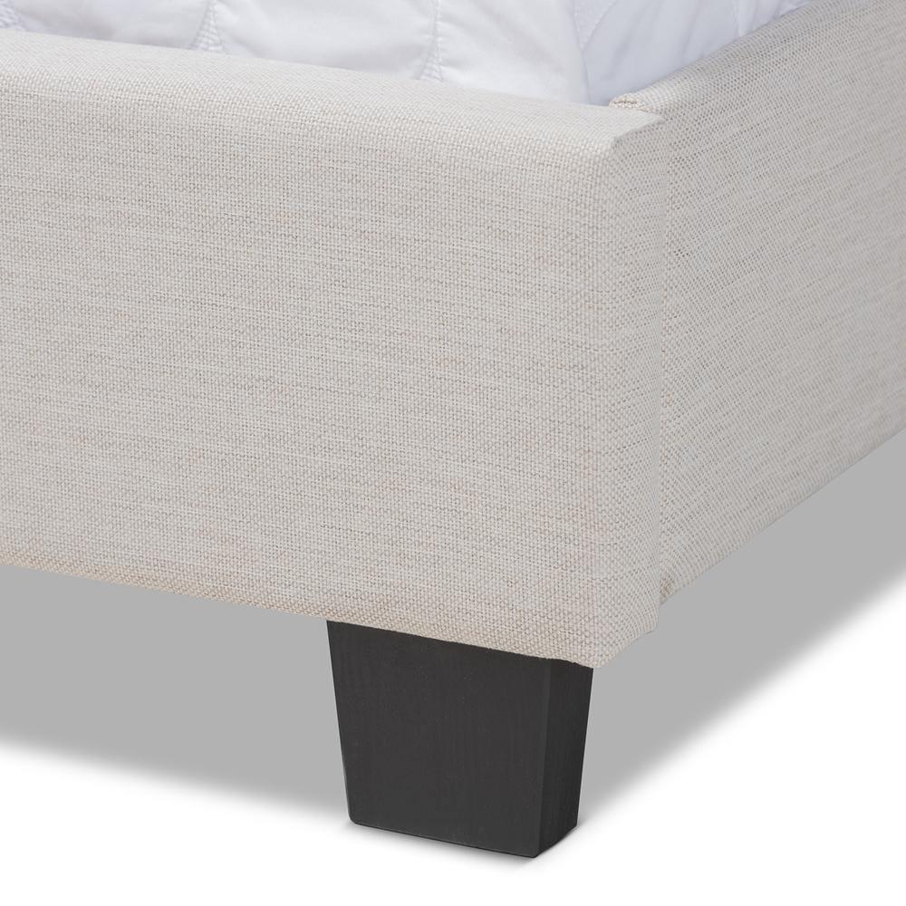 Ansa Modern and Contemporary Beige Fabric Upholstered Queen Size Bed FredCo