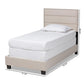 Ansa Modern and Contemporary Beige Fabric Upholstered Twin Size Bed FredCo