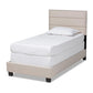 Ansa Modern and Contemporary Beige Fabric Upholstered Twin Size Bed FredCo