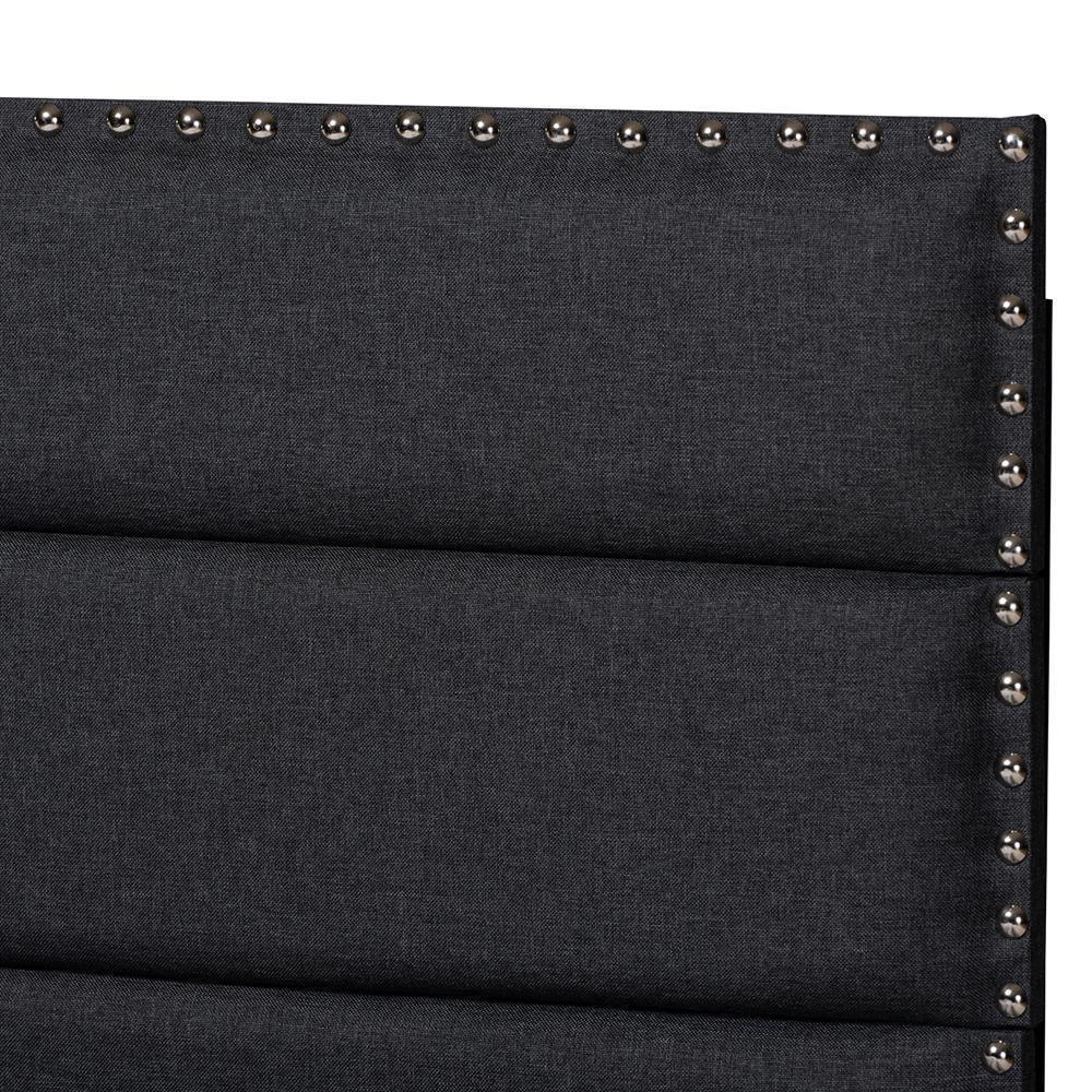 Ansa Modern and Contemporary Dark Grey Fabric Upholstered Twin Size Bed FredCo