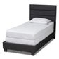 Ansa Modern and Contemporary Dark Grey Fabric Upholstered Twin Size Bed FredCo