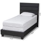Ansa Modern and Contemporary Dark Grey Fabric Upholstered Twin Size Bed FredCo