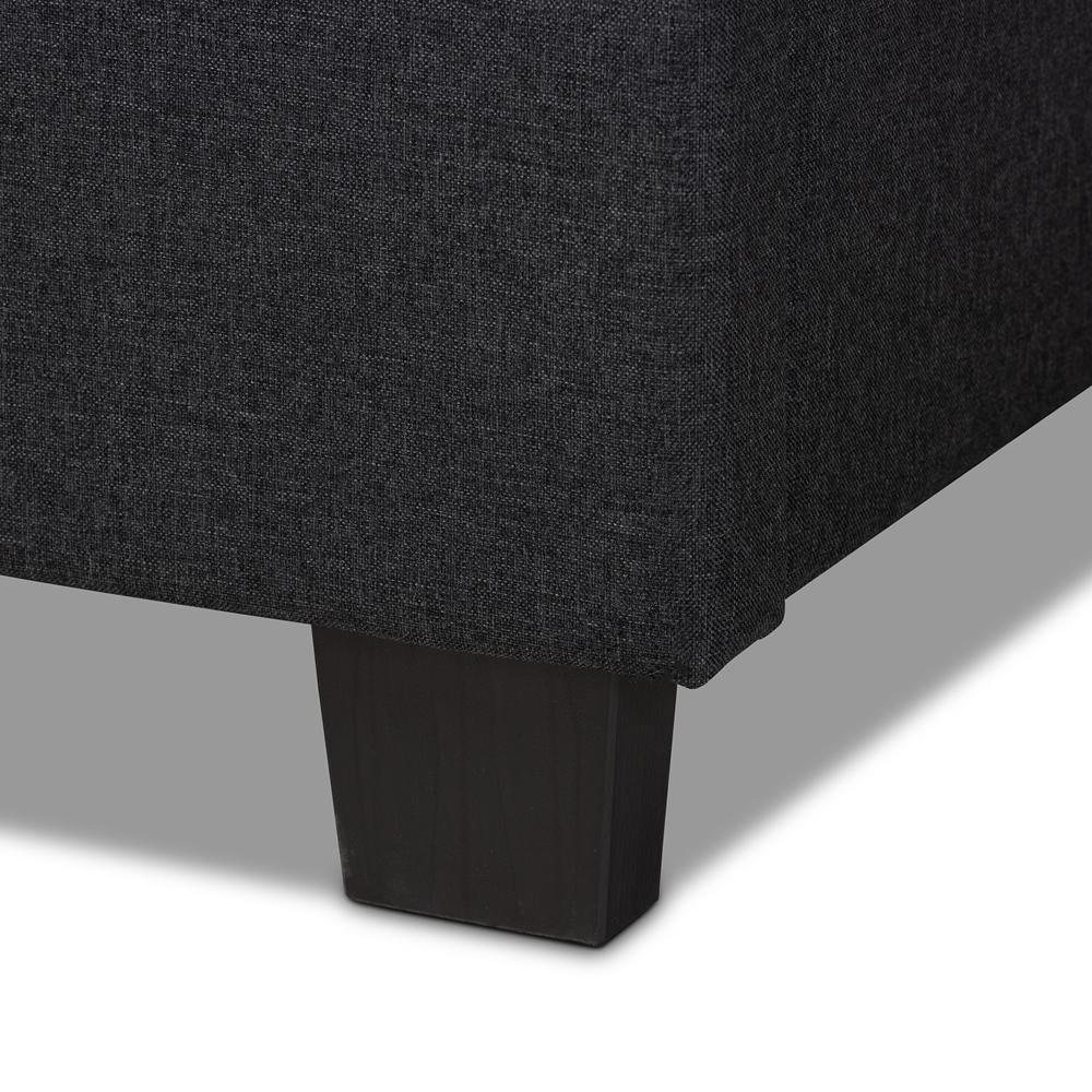 Ansa Modern and Contemporary Dark Grey Fabric Upholstered Twin Size Bed FredCo