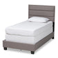 Ansa Modern and Contemporary Grey Fabric Upholstered Twin Size Bed FredCo