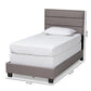 Ansa Modern and Contemporary Grey Fabric Upholstered Twin Size Bed FredCo