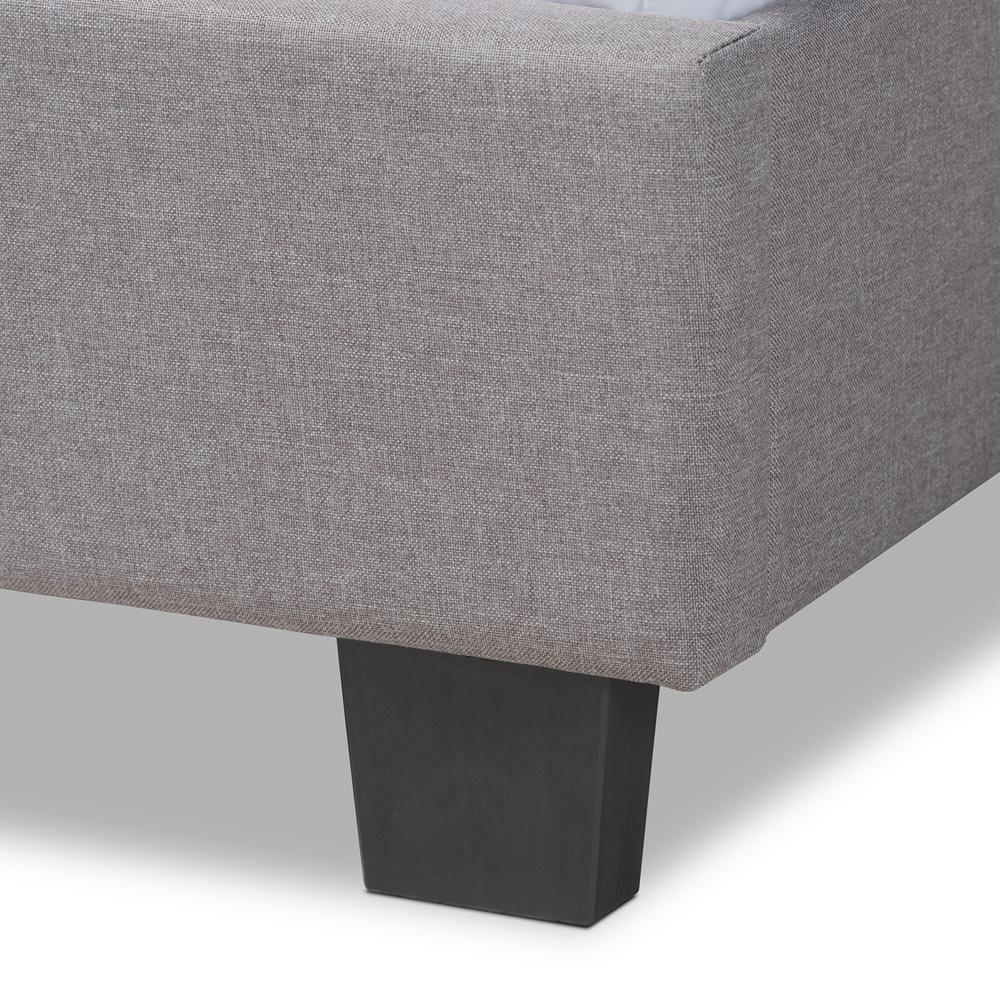 Ansa Modern and Contemporary Grey Fabric Upholstered Twin Size Bed FredCo