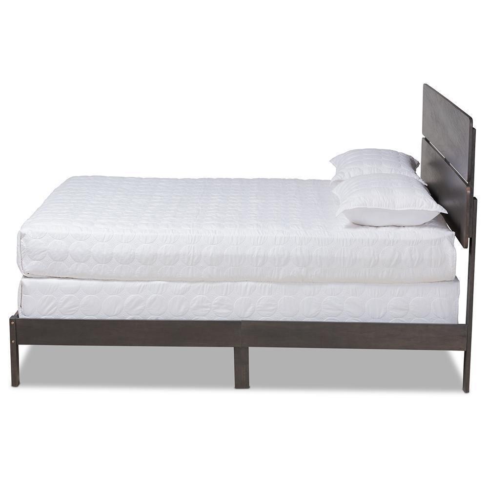 Anthony Modern and Contemporary Dark Grey Oak Finished Wood King Size Panel Bed FredCo