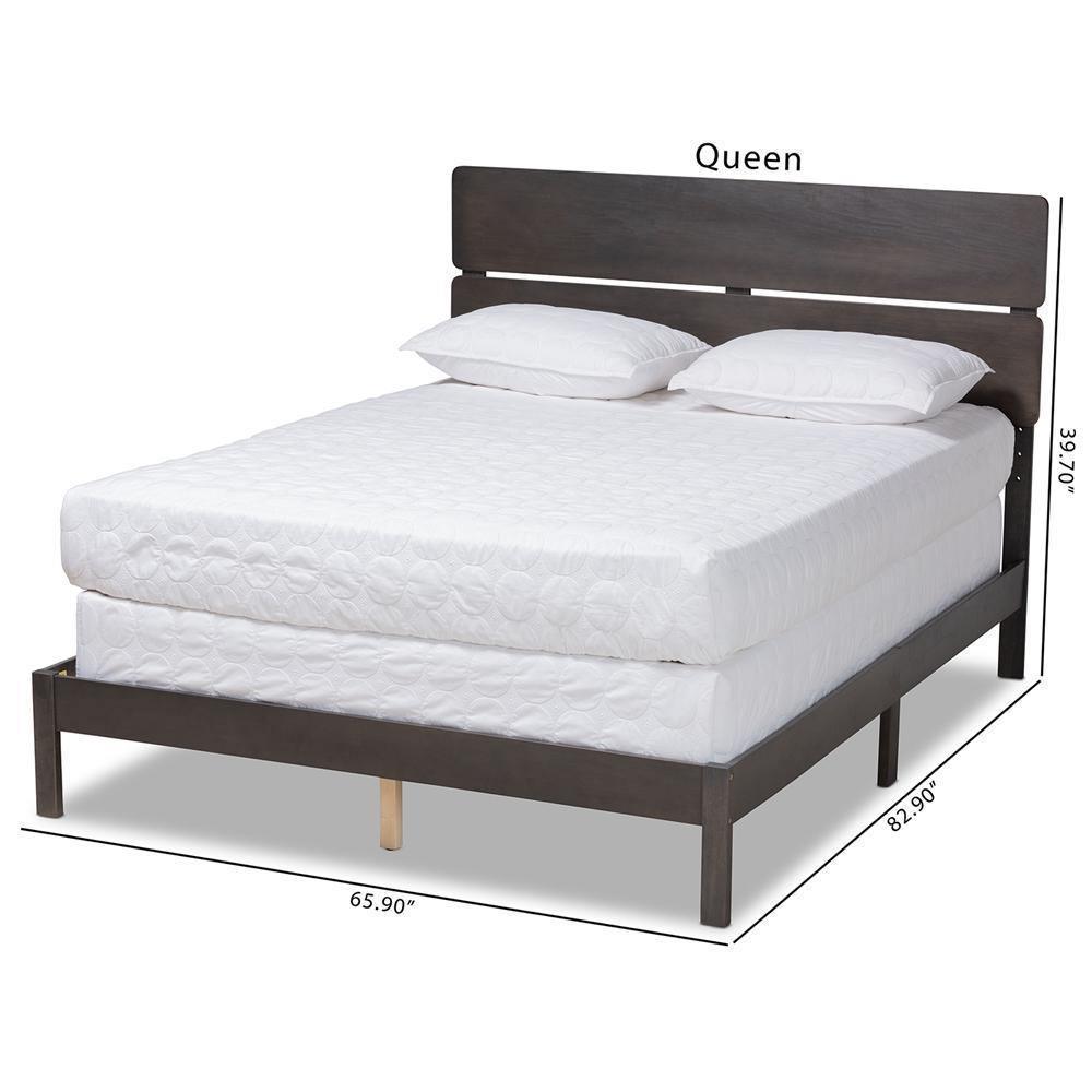 Anthony Modern and Contemporary Dark Grey Oak Finished Wood King Size Panel Bed FredCo