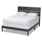 Anthony Modern and Contemporary Dark Grey Oak Finished Wood King Size Panel Bed FredCo