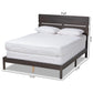 Anthony Modern and Contemporary Dark Grey Oak Finished Wood King Size Panel Bed FredCo