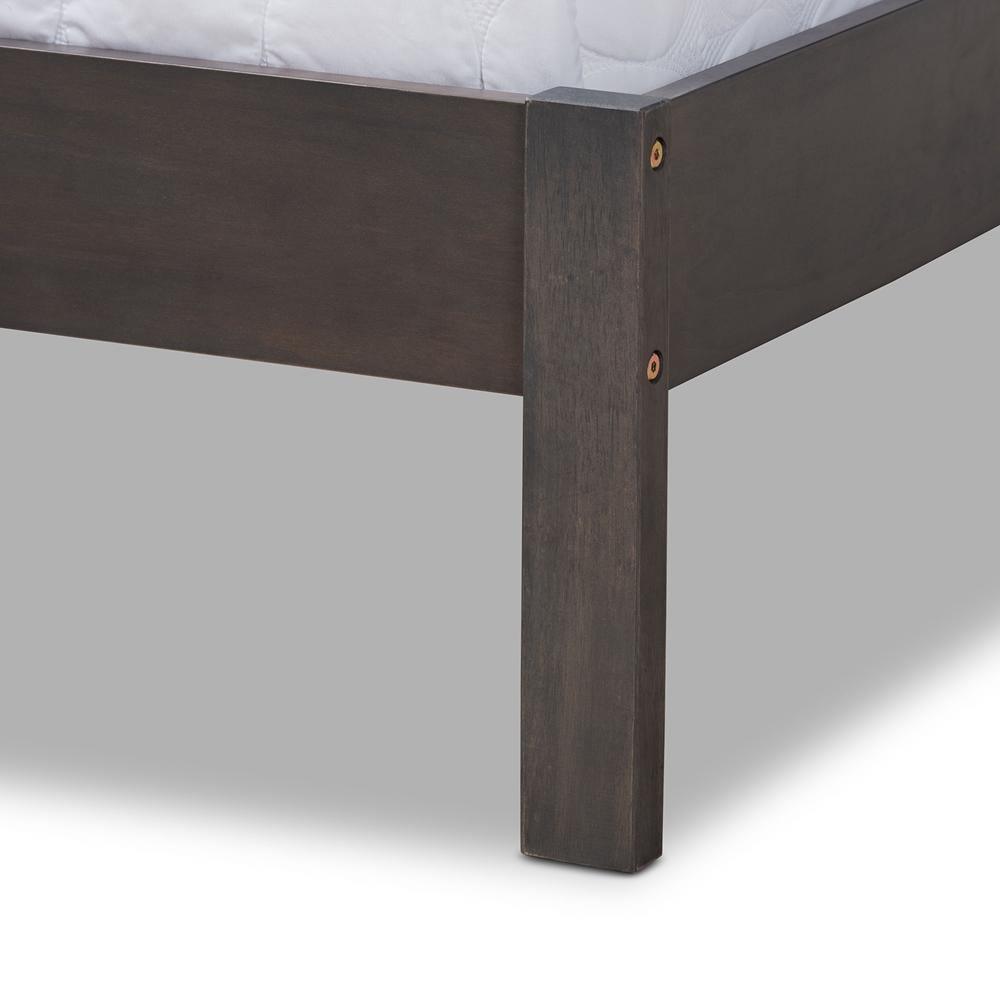Anthony Modern and Contemporary Dark Grey Oak Finished Wood King Size Panel Bed FredCo