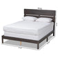 Anthony Modern and Contemporary Dark Grey Oak Finished Wood Queen Size Panel Bed FredCo