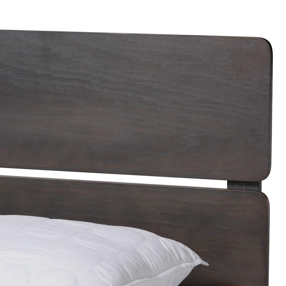 Anthony Modern and Contemporary Dark Grey Oak Finished Wood Queen Size Panel Bed FredCo