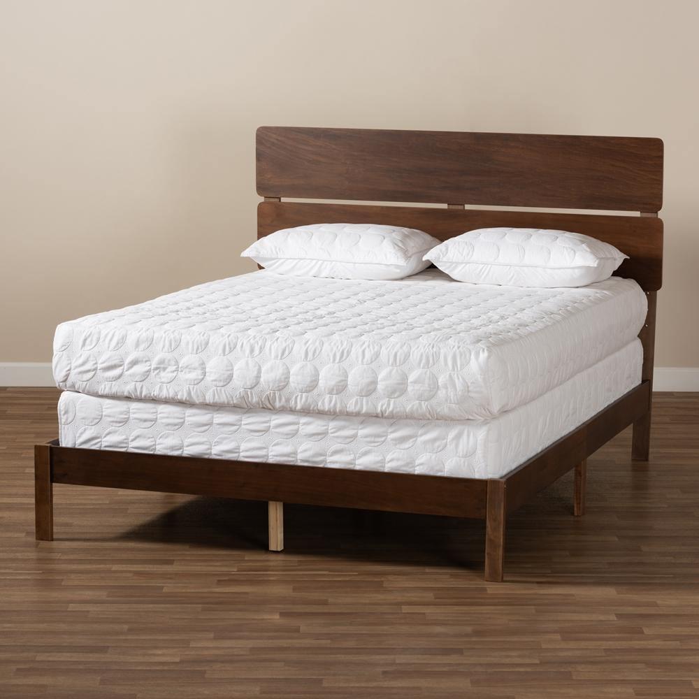 Anthony Modern and Contemporary Walnut Brown Finished Wood Full Size Panel Bed FredCo