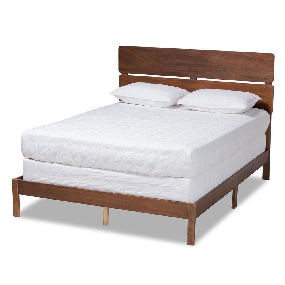Anthony Modern and Contemporary Walnut Brown Finished Wood Full Size Panel Bed FredCo
