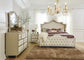 Antonella Upholstered Tufted Queen Bedroom Set Ivory and Camel Coaster, 5 Piece FredCo