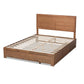Aras Modern and Contemporary Transitional Ash Walnut Brown Finished Wood Full Size 3-Drawer Platform Storage Bed FredCo