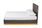 Arcelia Contemporary Glam and Luxe Two-Tone Dark Brown and Gold Finished Wood Queen Size Platform Bed FredCo