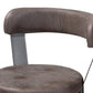 Arcene Rustic and Industrial Grey Faux Leather Upholstered Pub Stool Set of 2 FredCo