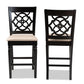 Arden Modern and Contemporary Sand Fabric Upholstered Espresso Brown Finished Wood Counter Stool (Set of 2) FredCo