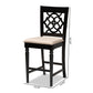 Arden Modern and Contemporary Sand Fabric Upholstered Espresso Brown Finished Wood Counter Stool (Set of 2) FredCo