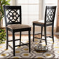 Arden Modern and Contemporary Sand Fabric Upholstered Espresso Brown Finished Wood Counter Stool (Set of 2) FredCo