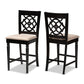 Arden Modern and Contemporary Sand Fabric Upholstered Espresso Brown Finished Wood Counter Stool (Set of 2) FredCo