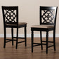 Arden Modern and Contemporary Sand Fabric Upholstered Espresso Brown Finished Wood Counter Stool (Set of 2) FredCo