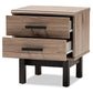 Arend Modern and Contemporary Two-Tone Oak Brown and Ebony Wood 2-Drawer End Table FredCo