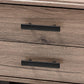 Arend Modern and Contemporary Two-Tone Oak Brown and Ebony Wood 2-Drawer End Table FredCo
