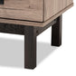 Arend Modern and Contemporary Two-Tone Oak Brown and Ebony Wood 2-Drawer End Table FredCo