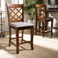 Aria Modern and Contemporary Grey Fabric Upholstered and Walnut Brown Finished Wood 2-Piece Counter Height Pub Chair Set FredCo