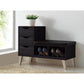 Arielle Modern and Contemporary Dark Brown Wood 3-drawer Shoe Storage Padded Leatherette Seating Bench with Two Open Shelves FredCo