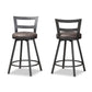 Arjean Rustic and Industrial Grey Faux Leather Upholstered Pub Stool Set of 2 FredCo