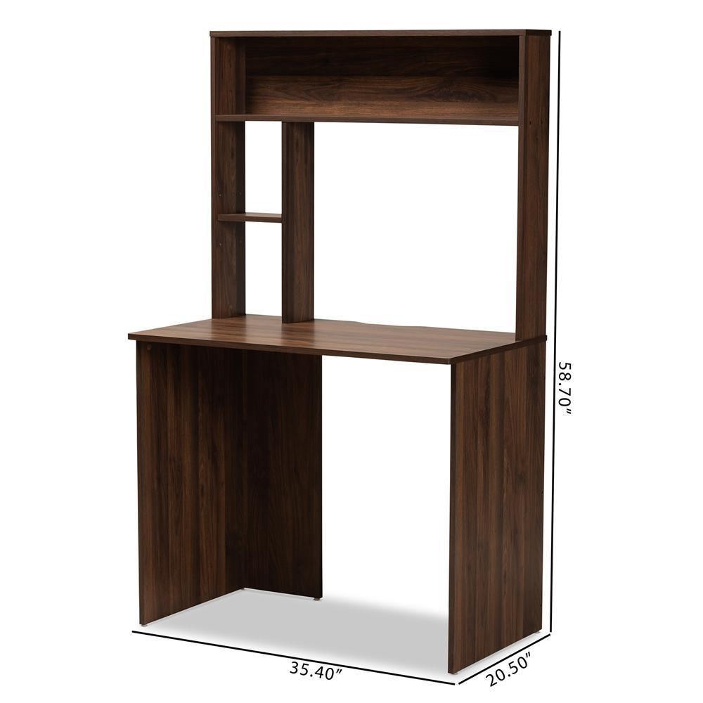Arlo Modern and Contemporary Walnut Brown Finished Wood Computer Desk FredCo