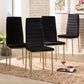 Armand Modern Glam and Luxe Black Velvet Fabric Upholstered and Gold Finished Metal 4- Piece Dining Chair Set FredCo