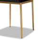 Armand Modern Glam and Luxe Black Velvet Fabric Upholstered and Gold Finished Metal 4- Piece Dining Chair Set FredCo