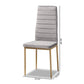 Armand Modern Glam and Luxe Grey Velvet Fabric Upholstered and Gold Finished Metal 4 Piece Dining Chair Set FredCo