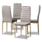 Armand Modern Glam and Luxe Grey Velvet Fabric Upholstered and Gold Finished Metal 4 Piece Dining Chair Set FredCo