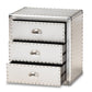 Armel French Industrial Silver Metal 3-Drawer Nightstand FredCo
