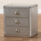 Armel French Industrial Silver Metal 3-Drawer Nightstand FredCo
